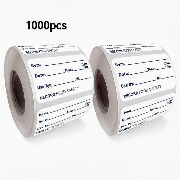 1000PCS Food Date Labels, 2x1 Inch Self-Adhesive Use By Stickers, Waterproof Removable Kitchen Food Storage Labels for Restaurant, Cafe, Deli, Home Fridge Freezer