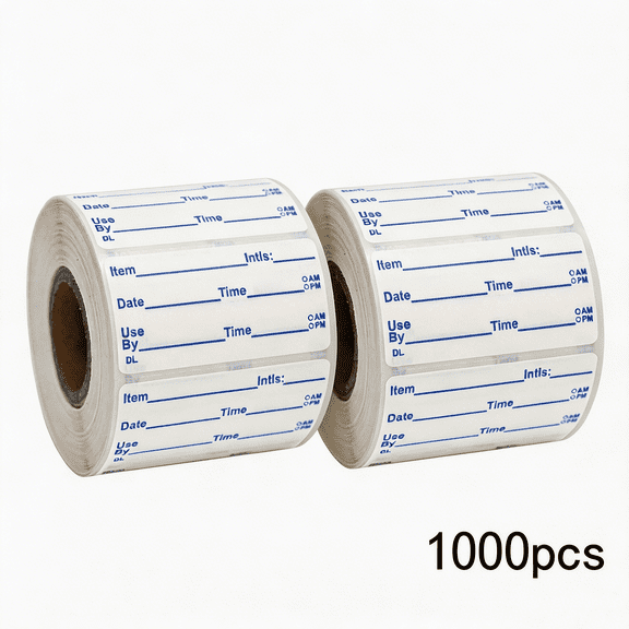 1000PCS Food Date Labels, 2x1 Inch Self-Adhesive Use By Stickers, Waterproof Removable Kitchen Food Storage Labels for Restaurant, Cafe, Deli, Home Fridge Freezer