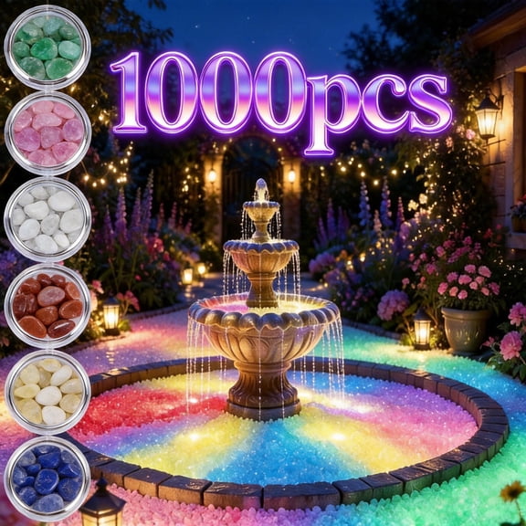 1000PCS Glow Pebbles, Glow In the Dark Stones for Outdoor Decor, Garden Lawn Yard, Aquarium, Walkway, Fish Tank, Luminous Simulation Pebbles Fluorescent Granules, #Multicolor