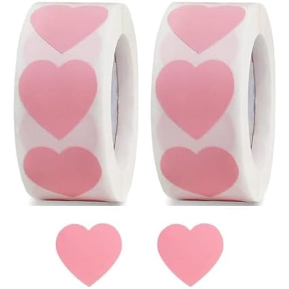 1000PCS Pink Heart Sticker,1 Inch Love Heart Shaped Small Envelopes Sealing Stickers for Reward,Mothers' Day,Valentine's Day,Christmas Gift,Award Charts,Wedding Invitaion, Birthday Party