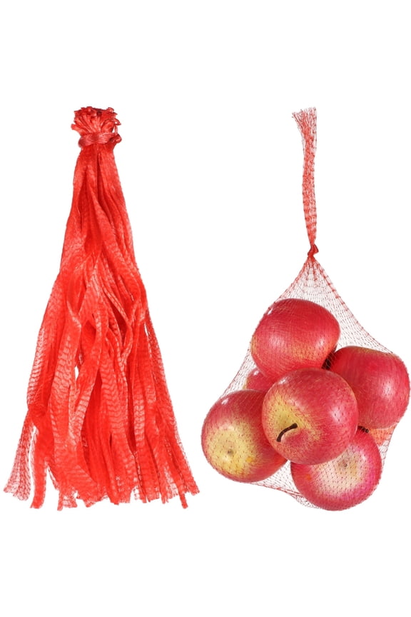 1000PCS Plastic Mesh Produce Bags, 19.7" Reusable Mesh Food Bags, Plastic Netting Bulk Bags for Fruits, Vegetables, Eggs, Red Grocery Bags, Sturdy and Long-lasting