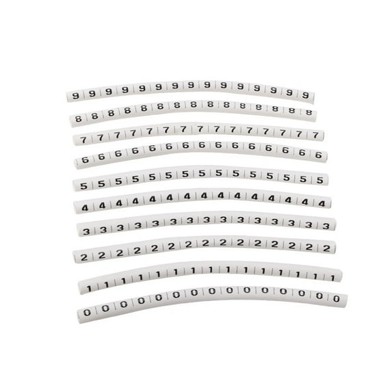 1000PCS Plastic heat shrink tubing cable marker label Wire Number 0 to 9 1-50mm white cable markers insulation shrink ratio 2:1