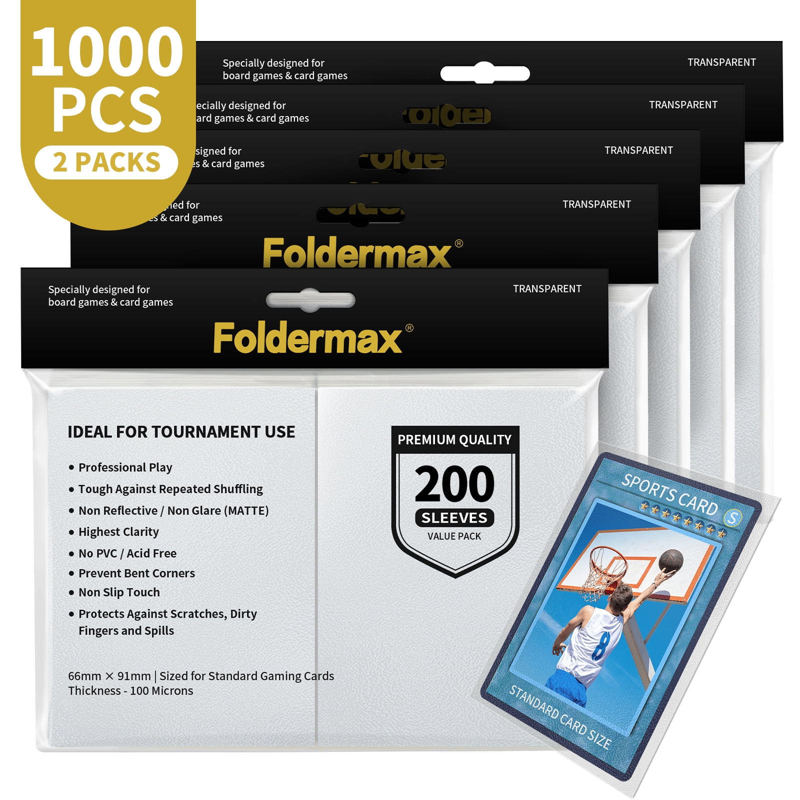 clear card sleeves walmart 1000PCS Premium Clear Card Sleeves For Standard Sized Board Games And  Trading Card 2.5