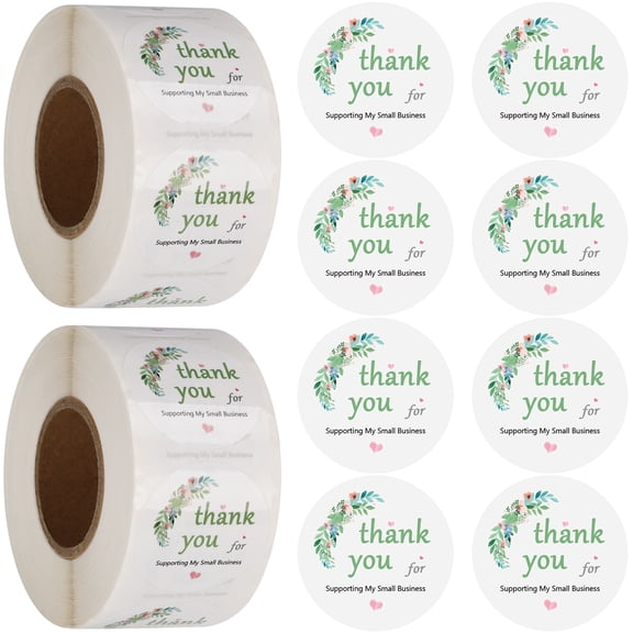 1000PCS Thank You for Supporting My Small Business Stickers, 1.5 Inch Round Self-Adhesive Waterproof Labels for Small Business Packaging, Envelopes, Gift Bags, Boxes & Retail Packaging