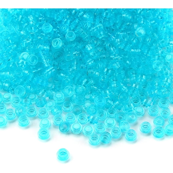 1000PCS Transparent Blue Round Plates 1X1 Building Blocks MOC Water Pieces Bricks Dots Bulk Studs Accessories Kit Compatible with Major Brand