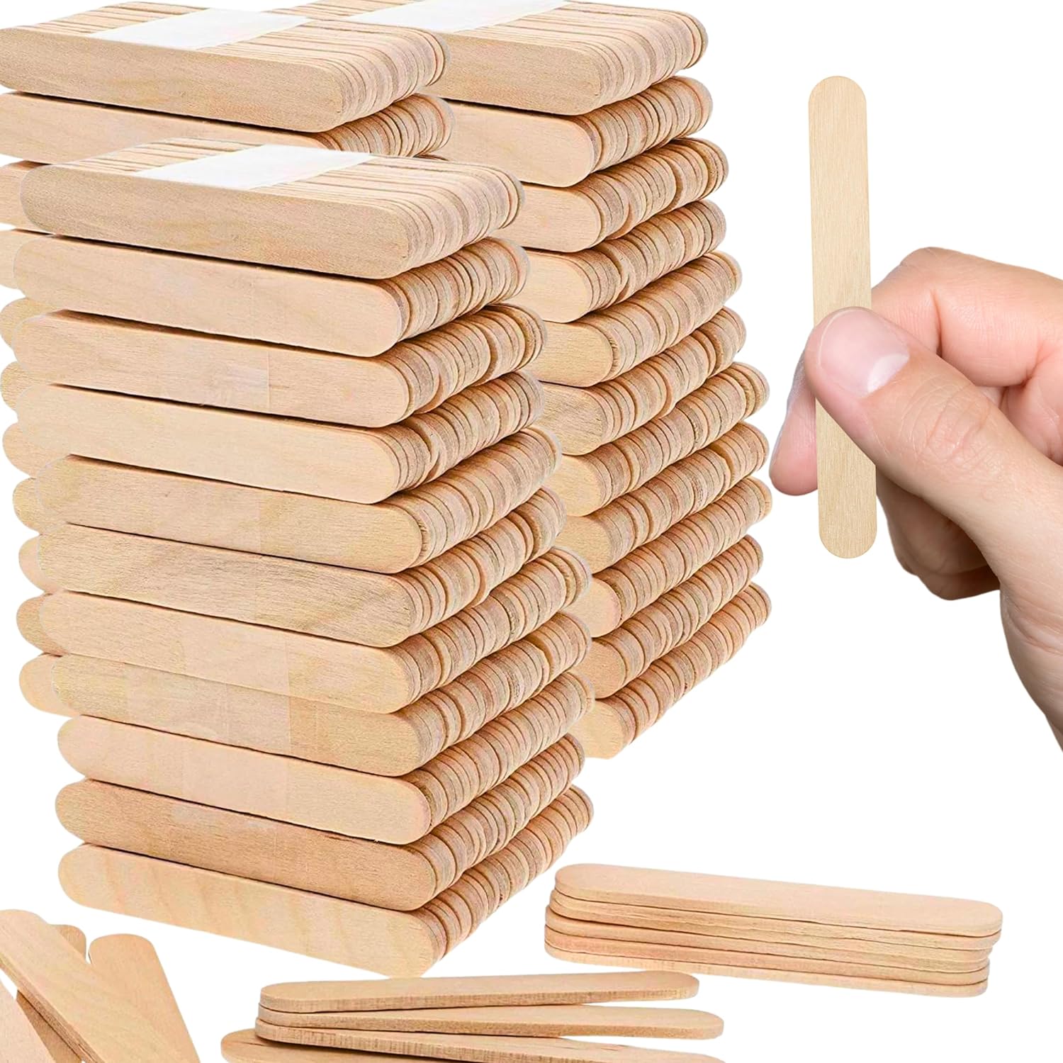 1000PCS Wooden Sticks for Crafts 2.5 Inch Jumbo Craft Sticks 1000