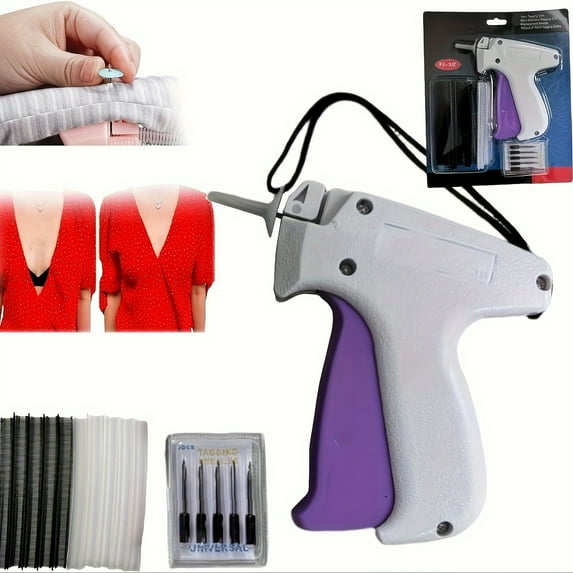 1000PCs Instant Fix Micro Stitch Gun - Clothing Repair Tool for Quick Hemming, Quilt Tacking, and Tagging - Includes 1000 Pieces of Plastic Needles for Versatile Garment Fixes
