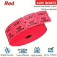1000Pair/2000 Sheets Raffle Tickets, Double Roll, Red Ticket for Events ...