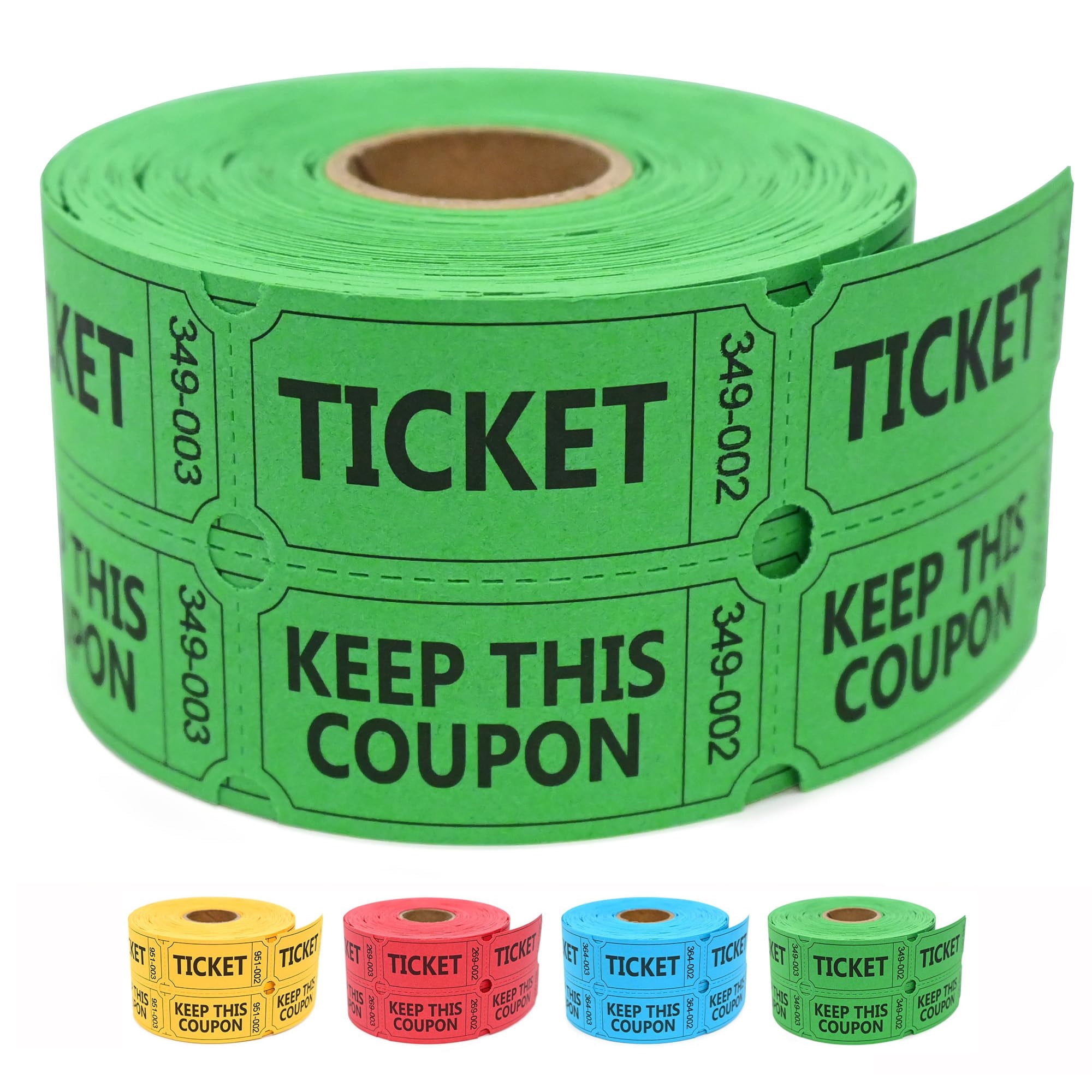 1000Pair/2000 Sheets Raffle Tickets, Double Roll, Ticket for Events ...