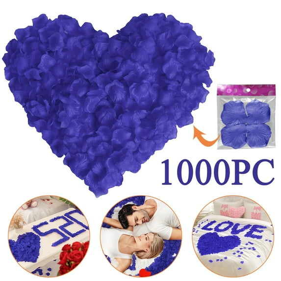 1000Pc Navy Blue Artificial Silk Rose Petals for Wedding Scatter Decor, By Meiiso, Large Inventory!