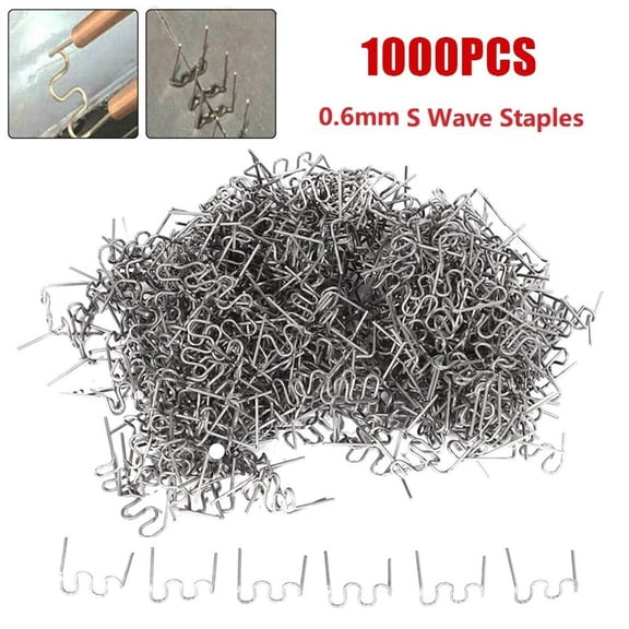 1000Pcs 0.6mm S Wave Staples for Car Bumper Bodywork Plastic Stapler Repair Kit