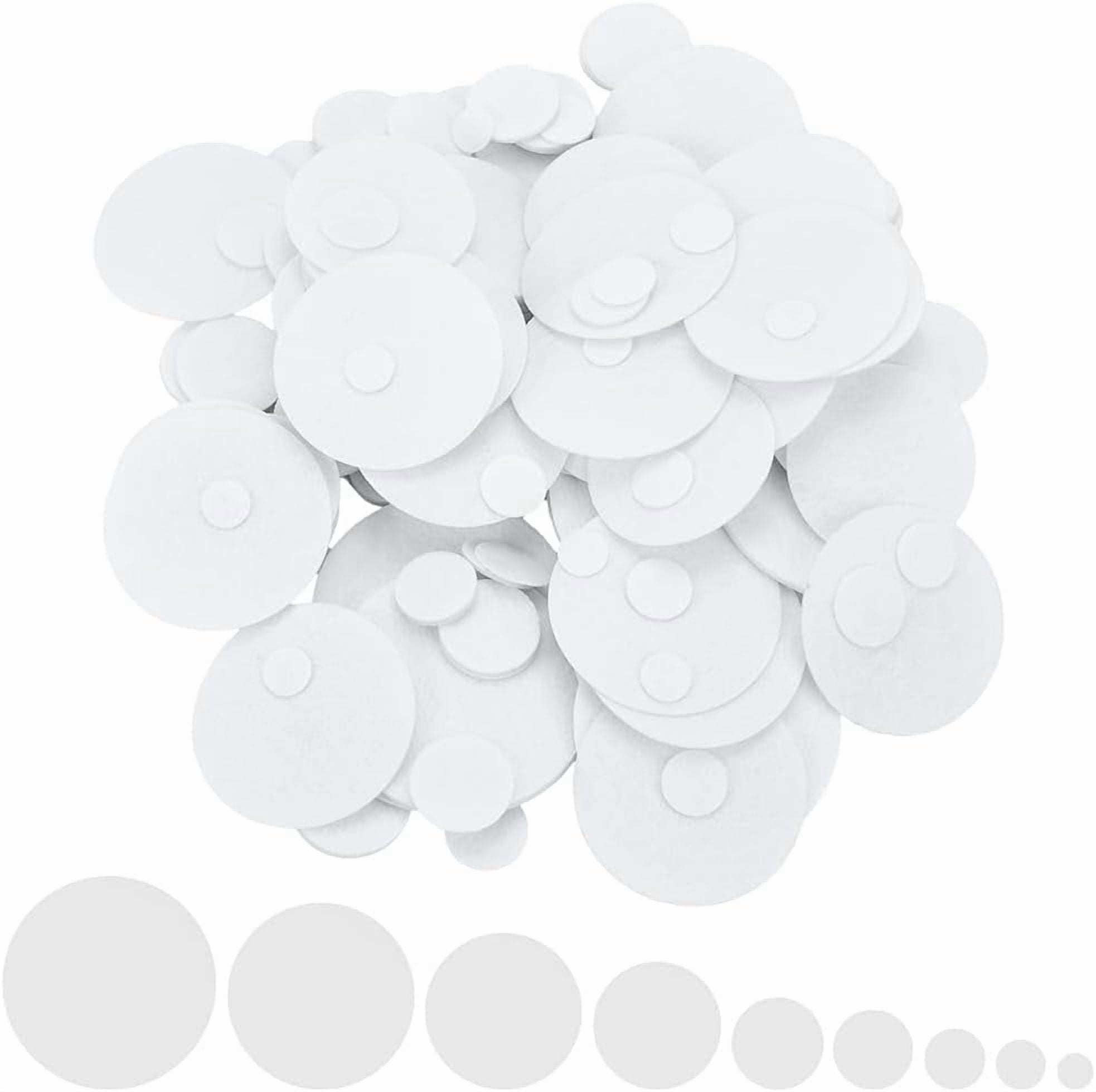 1000Pcs 10 Sizes Felt Round Circles White Felt Shapes Pre Cut Non Woven Soft Disc Universal Needlework Handcraft Sewing Small Pad for Felting DIY Craft Hair Clip Glue Projects Accessories White DIY