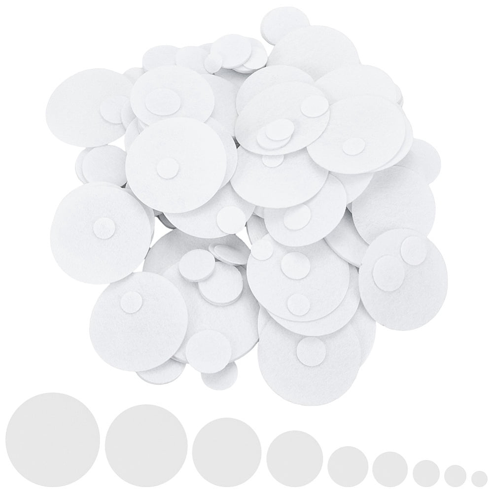 1000Pcs 10 Sizes Felt Round Circles White Felt Shapes Pre Cut Non Woven Soft Disc Universal Needlework Handcraft Sewing Small Pad Felting