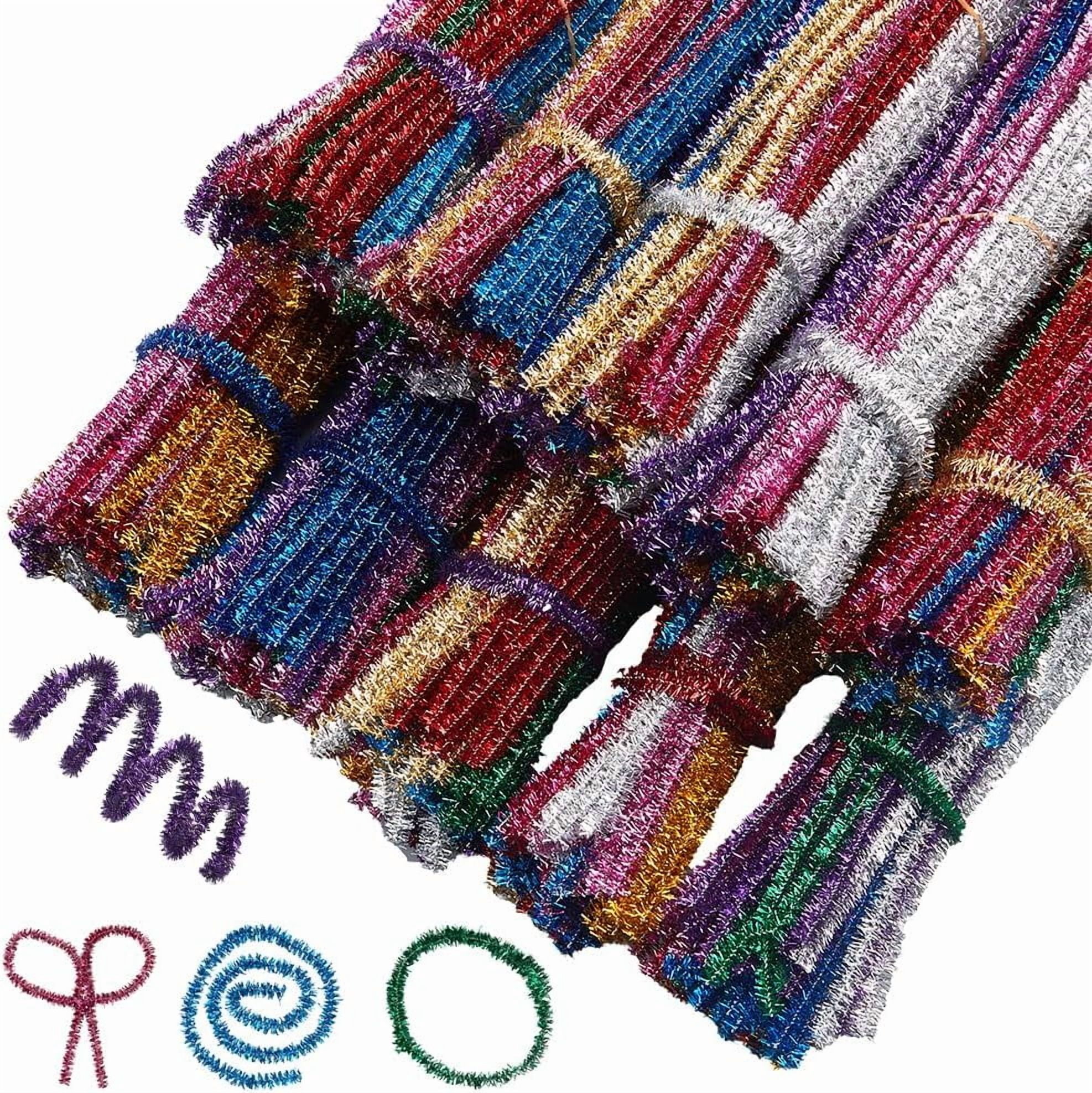 1000Pcs 12in x 6mm Glitter Pipes Cleaners Metallic for Crafts 10 Colors Chenille Stems Bling Bulk Christmas Handmade DIY Arts Projects Plush Animal Flower Creative Fun Decoration Gift