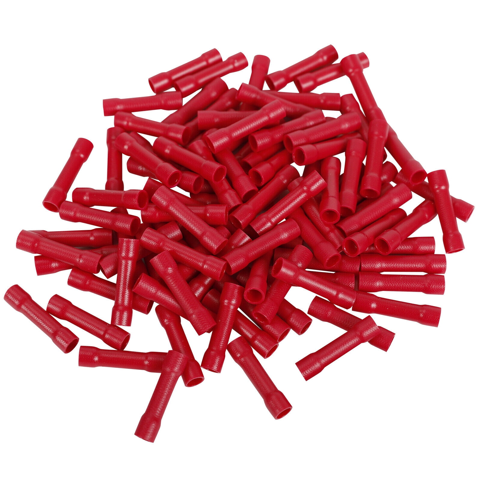 1000Pcs 22-18 Gauge AWG Ga Wire Butt Connectors Vinyl Car Radio Terminals Red