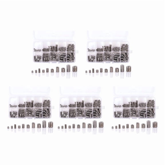 1000Pcs 304 Stainless Steel Grub Screws Hex Socket Screw Assortment Kit Set M3//M5/M6/M8