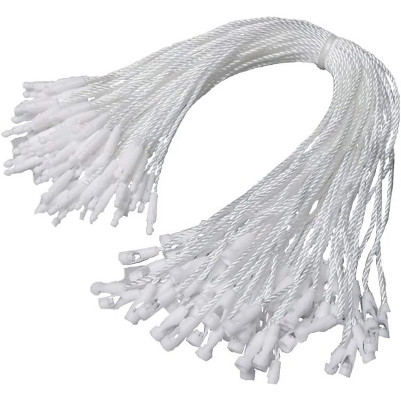 1000Pcs 7.5-inch Hang Tag Nylon String, Easy and Fast to Attach, Nylon Snap Lock Pin Loop Fastener Hook Ties for Clothes Tags, Price Tags, Shoes Snap Lock, Luggage Label (White)