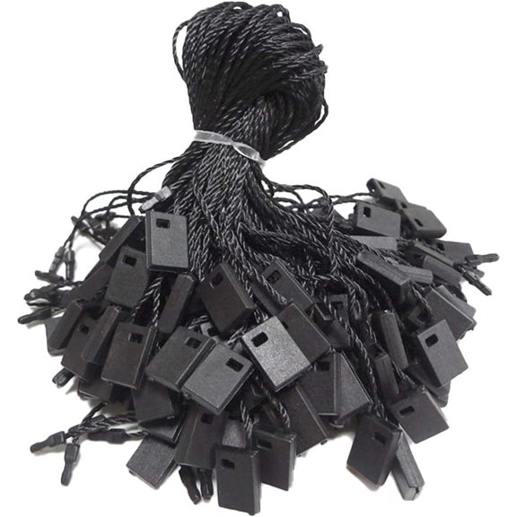 1000Pcs 7-inch Hang Tag String, Nylon Snap Lock Pin Loop Fastener Hook Ties for Clothes Tags, Price Tags, Shoes Snap Lock, Luggage Label, Easy and Fast to Attach(Black)
