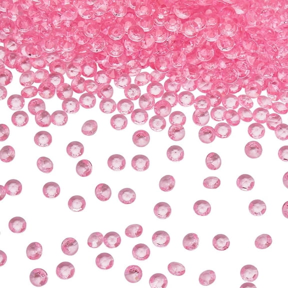 1000Pcs Acrylic Diamond Vase Filler Rhinestones Fillers Bulk 8mm Pink Faceted Rhinestones Gemstone Gems Faux Diamonds Filler for DIY Crafts Centerpiece Table Decoration Jewelry Making