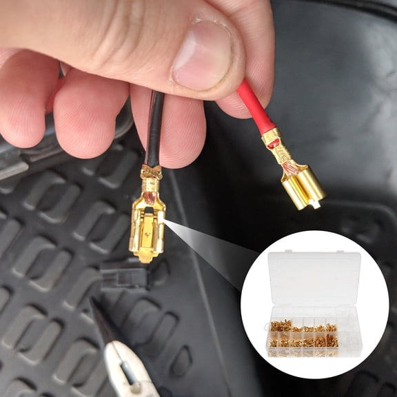 1000Pcs Brass Wire Connector Kit Good Conductivity Cable Terminal Set Excellent Insulation Brass Wire Lug Portable for Car