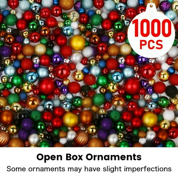 1000Pcs Christmas Balls Ornaments for Christmas Tree Shatterproof Xmas Decors Hanging Ball Decorations