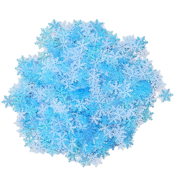 1000Pcs Christmas Snowflake Table Confetti 0.9 Inches / 2.3 cm Vibrant Blue Reusable Plastic Flakes Holiday Centerpieces for Box Tree Vase winter Decor