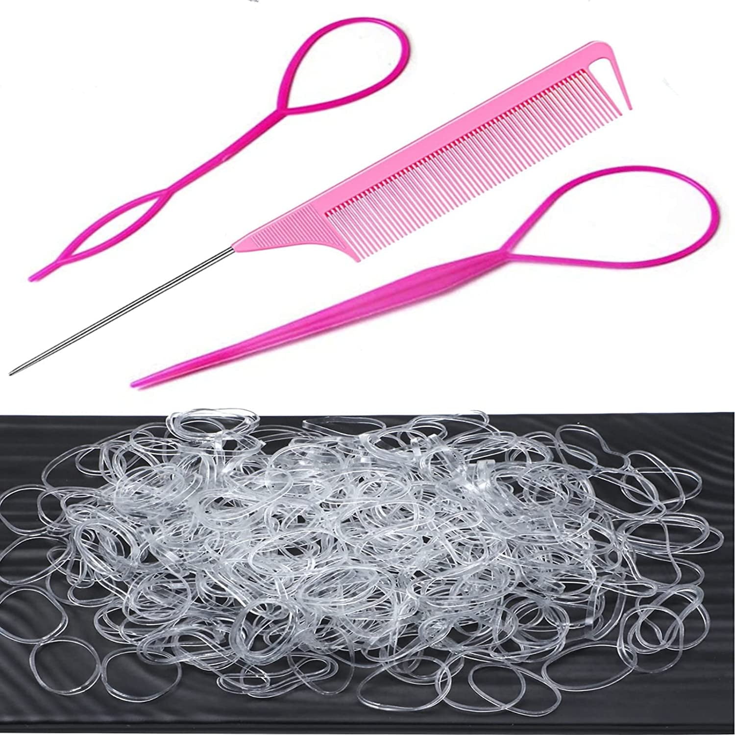 1000pcs Women Small Clear Disposable Elastic Hair Ties, High