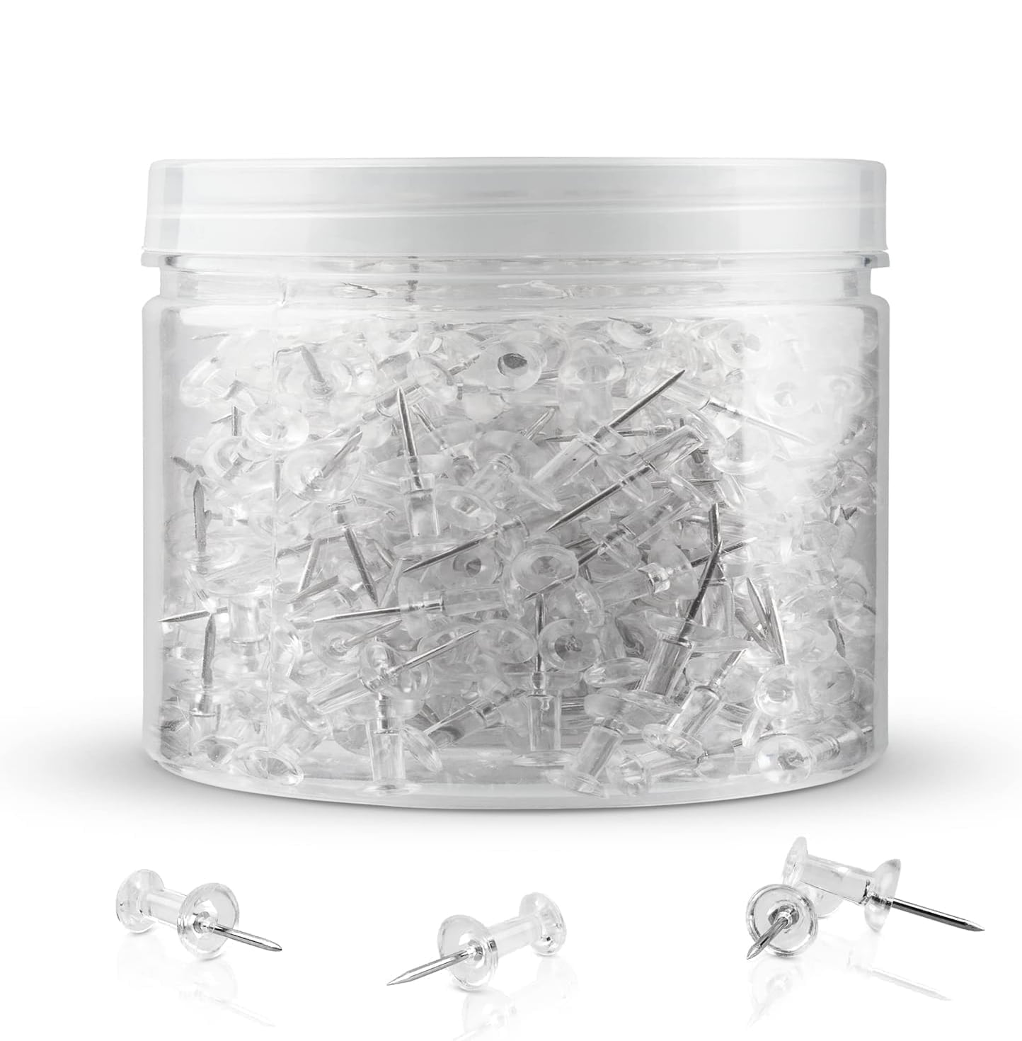 1000Pcs Clear Push Pins, Thumb Tack for Wall, Clear Poster Pins for ...