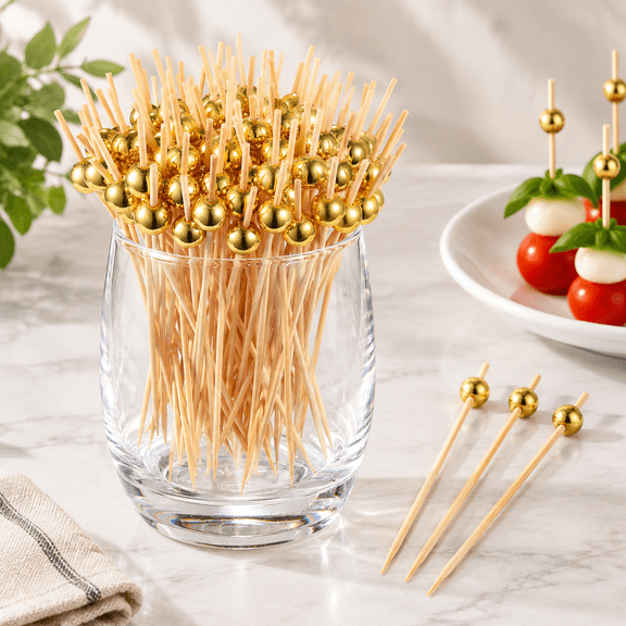 1000Pcs Cocktail Picks, Fancy Toothpicks for Appetizers Bamboo Tooth Picks