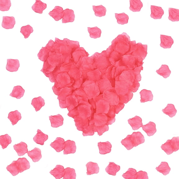1000Pcs+ Dark Pink Rose Petals Valentines Rose Petals Pink Holiday Fabric Artificial Reusable Flower Aisle Table Confetti