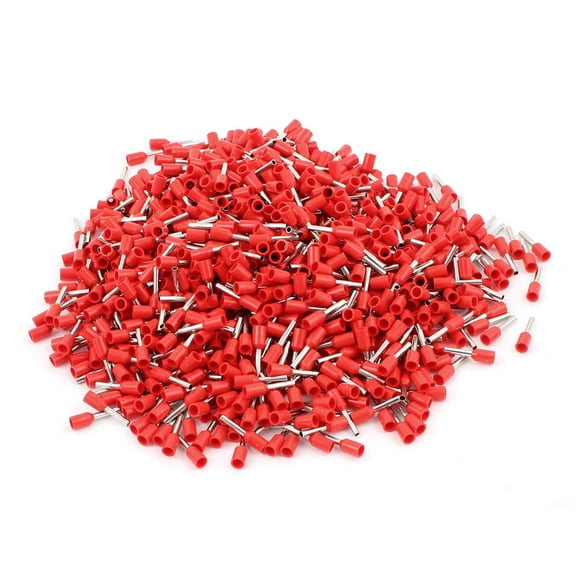 1000Pcs E1008 Wire Crimp Connector Insulated Ferrule Cord End Terminal AWG18 Red