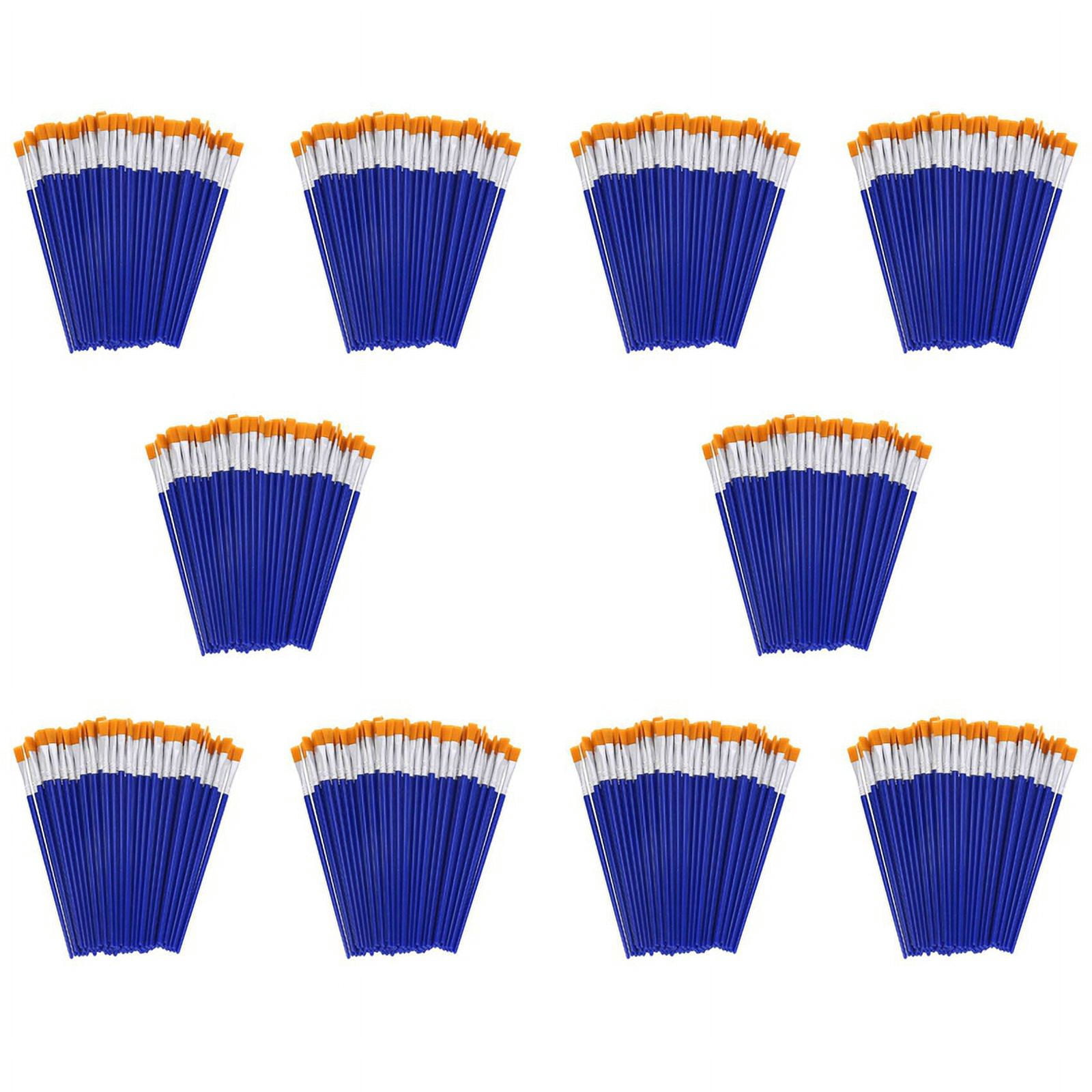 1000Pcs Flat Paint Brushes,Small Brush Bulk for Detail Painting,Nylon Hair Brushes Acrylic Oil Watercolor Fine