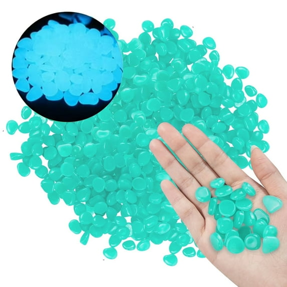 1000Pcs Glow in The Dark Rocks, Luminous Pebbles Glow Stones for Outdoor Decor, Garden, Aquarium, Walkway, Fish Tank, Glow Stones Rocks 0.3”- 0.4” (0.3-0.4, Blue, 1000)