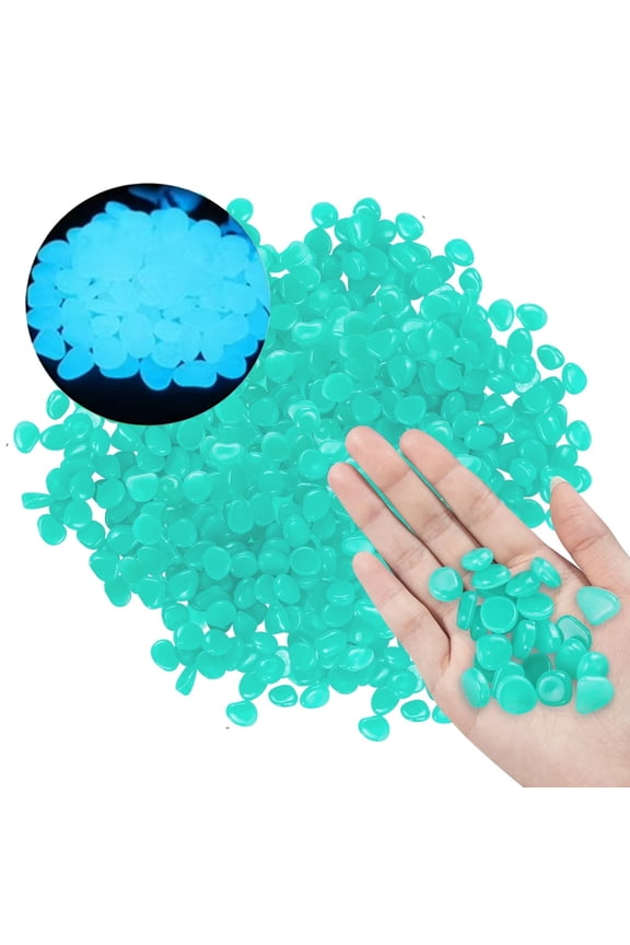 1000Pcs Glow in The Dark Rocks, Luminous Pebbles Glow Stones for Outdoor Decor, Garden, Aquarium, Walkway, Fish Tank, Glow Stones Rocks 0.3”- 0.4” (0.3-0.4, Blue, 1000)