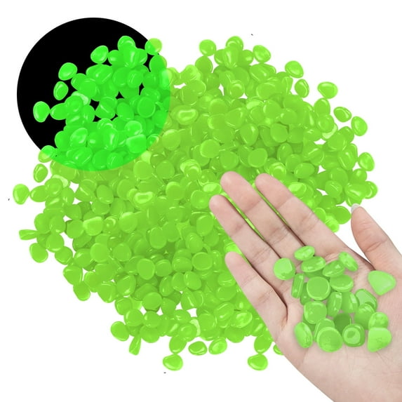 1000Pcs Glow in The Dark Rocks, Luminous Pebbles Glow Stones for Outdoor Decor, Garden, Aquarium, Walkway, Fish Tank, Glow Stones Rocks 0.3”- 0.4” (0.3-0.4, Green, 1000)