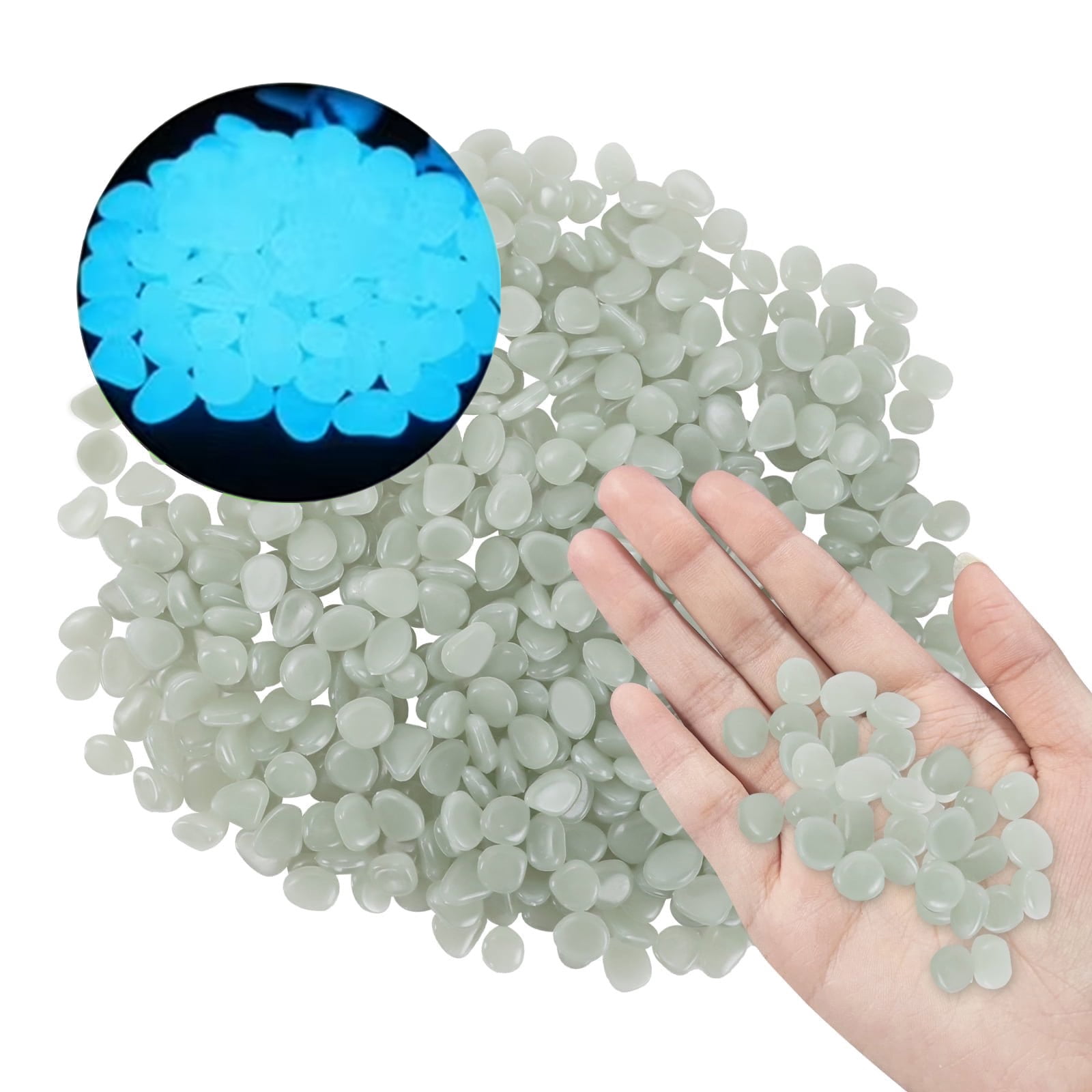 1000Pcs Glow in The Dark Rocks, Luminous Pebbles Glow Stones for ...