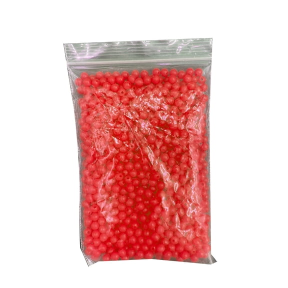 1000Pcs Glowing Fishing Beads Glow Fishing Beads Plastic Round Glow Eggs Fishing Beads Rig Beads Glow in Dark Beads