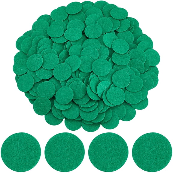 1000Pcs Green Felt Round Mini Fabric Circles 25mm Pre Cut Non Woven Soft Flat Disc Shapes Universal Needlework Handcrafts Small Circle Pads