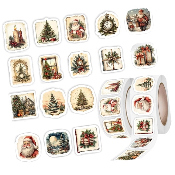 1000Pcs Holiday Wrapping Labels for Festive Packaging, Present Sealing, Journals & Home Decoration