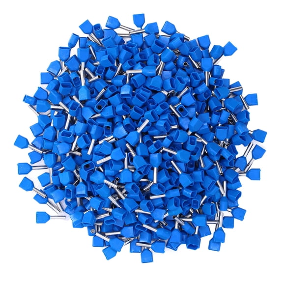 1000Pcs Insulated Crimp Cord End Wire Ferrule Connector Kit TE7508 AWG 2x20 0.75mm Premium Copper PVC Terminal Sleeves