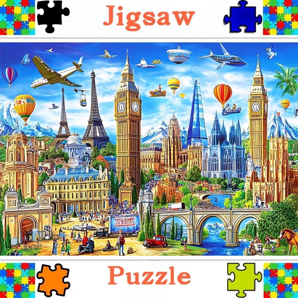 1000Pcs Jigsaw puzzles Family Fun Adult Puzzle Big size Decor wall ...