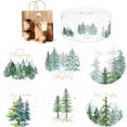 1000Pcs Merry Christmas Stickers Roll Watercolor Forest Decals Green