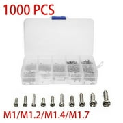 1000Pcs Mini Screw kit M1 M1.2 M1.4 M1.7 Phillipspan Head Micro Screws