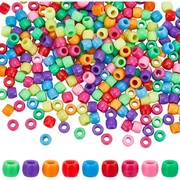 1000Pcs Mixed Color Beads Set - Bulk Opaque Craft Beads 6x8mm DIY Jewelry Making Kit
