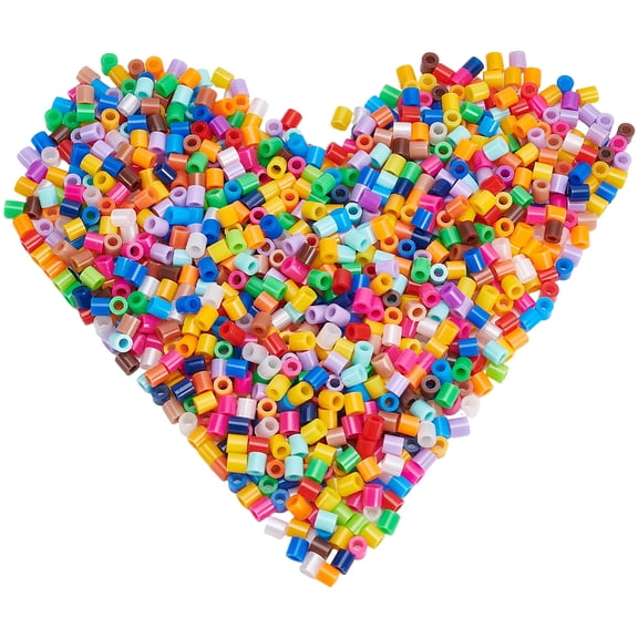 1000Pcs PE DIY Melty Beads Beads Refills Tube Mixed Color 5x5mm Hole: 3mm