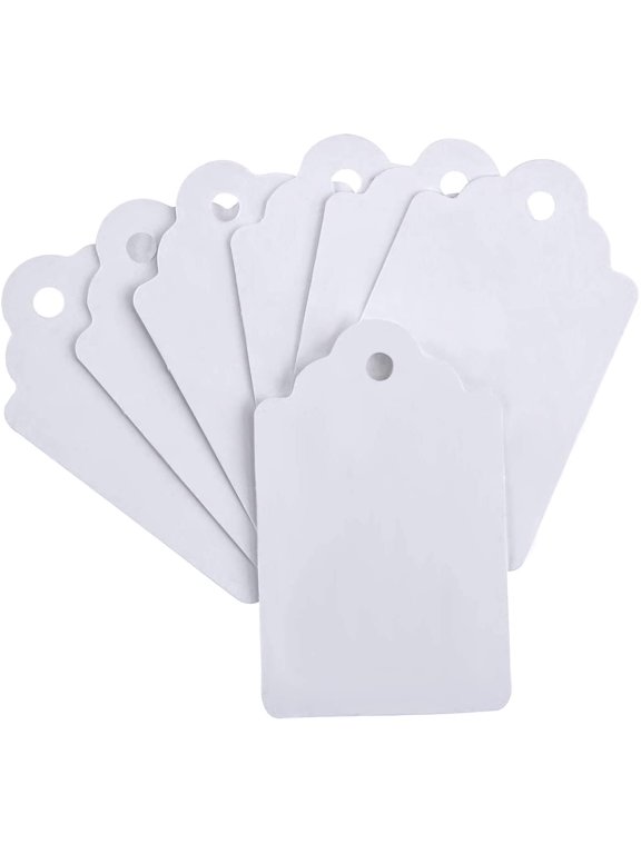 1000Pcs Price Tags Without String for Tagging Gun, 1.75" x 1.093" | White Unstrung Marking Tags, Merchandise Pricing Labels, Gift, Jewelry, Clothing and Shoe Tags, Yard Sale and Garage Supplies