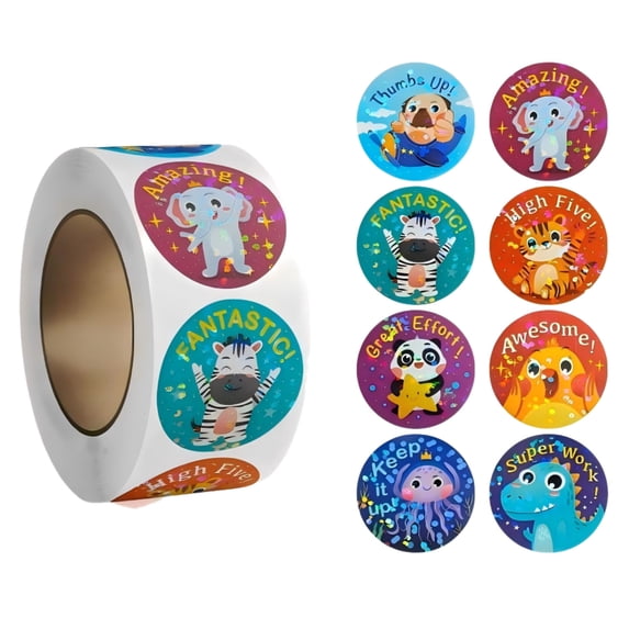1000Pcs Reward Stickers for Kids,Multi-Design Small Motivational Encouragement Stickers Roll for Teachers & Parents,Fun Science & Animal Incentive Behavior Labels for Classroom,Home,Chore Charts
