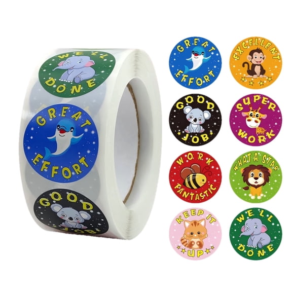 1000Pcs Reward Stickers for Kids,Multi-Design Small Motivational Encouragement Stickers Roll for Teachers & Parents,Fun Science & Animal Incentive Behavior Labels for Classroom,Home,Chore Charts
