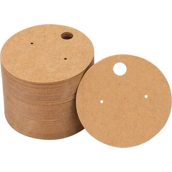 1000Pcs Round Earring Display Holder Cards, Cardboard Ear Studs Holder Cards, Blank Jewelry Display Cards A