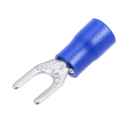 1000Pcs SV2-4M Insulated Fork Spade Electrical Crimp Terminal 16-14AWG Blue